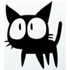Witch Cat Car Sticker Black