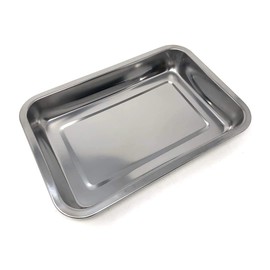 Aleissi | Bandeja Charola para Hornear y Servir Alimentos, Fabricada en Acero Inoxidable. Dimensiones Charola Pequeña 31x21x4