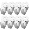 Aongray Flower design Table Cloth Clips, Set of 8, Silver