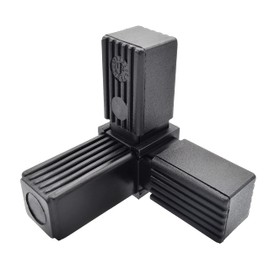 Design61 4x Connector for Square Pipes with Outlet Pipe Connector 90° 25 x 1.5 mm