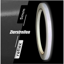 siviwonder Decorative Strips Black White Reflective Reflective Sticker 5 mm Length 10 m Car Reflective Tape Motorcycle