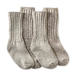 Elle Been Merino Wool Rug Socks, Set of 2, 10" (Length about 25cm), gray (gray/gray)