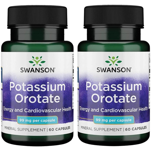 Swanson Potassium Orotate 99 Milligrams 60 Capsules (2 Pack)