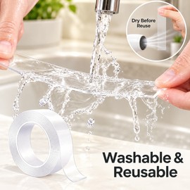 Reusable Double-Sided Waterproof Adhesive Tape for Home Organization – Strong Hold for Kitchen, Bathroom & DIY Projects