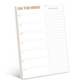 Meal Planner and Grocery List Magnet Pad for Fridge with 52 Undated Sheets | 6.5"*8.5" Magnetic Weekly Meal Planning Pad for Fridge with Shopping List - Golden