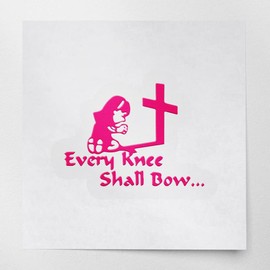 Decal Stickers Of Girl Praying Cross Every Knee Shall Bow S (Pink) Premium Waterproof Vinyl Decal Stickers For Laptop Phone Accessory Helmet Car Window Mug Tuber Cup Door Wall D ANDSKUS530295PI070722