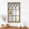 Oakrain Rustic Window Mirror for Wall Decor, 24”x37” Wood Frame