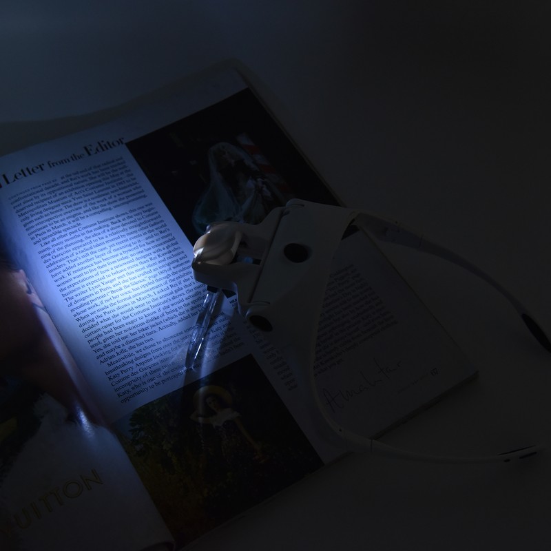 Head Magnifier LED USB Charging Jewelry Magnifying Glass for Painting