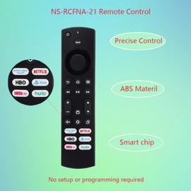 GHUST NS-RCFNA-21 NS-RCFNA-19 IR Replacement Remote Control for Insignia Smart TV NS-24DF310NA19 NS-32DF310NA19 NS-39DF510NA19 NS-43DF710NA19 NS-50DF710NA19 （Without Voice Function）