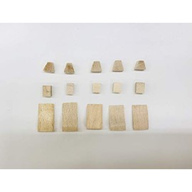 MI&VI Quality Wooden Plugs & Wedges for Violin, Viola Bow - 5 Sets, 15 Pieces