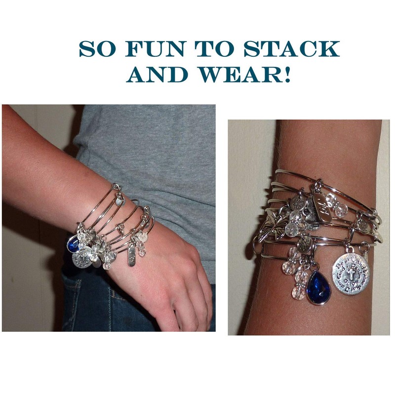 Initial Expandable Wire Bangle Bracelet, in The Popular Style (N)