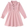 Vieille 4t Girls Pink Dress Long Sleeve Ruffle Dresses Cute