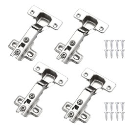 4 x Concealed Hinges, Hinges for Cabinet Doors, Furniture Hinges Cabinet Door Opening Angle 105, Cabinet Hinge Soft Close with Damper Suitable for Removable with Screws