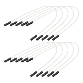 MECCANIXITY Female to Female 1Pin Breadboard Jumper Wire Ribbon Cable 20cm Long Electronics Breadboard Ribbon Cables for Breadboard Electronic Projects Pack of 10,White