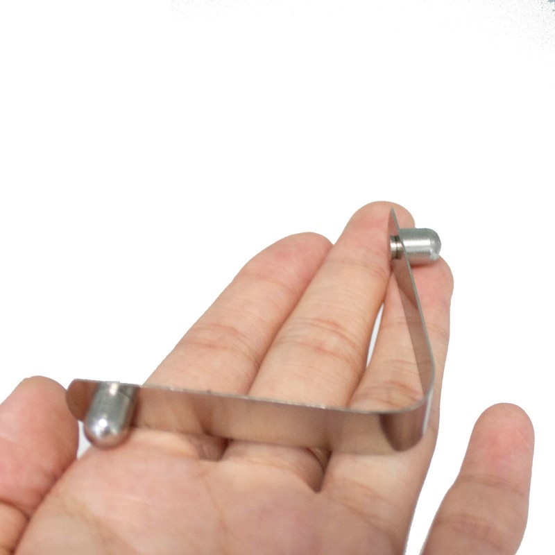 TAODAN 8PCS Stainless Steel Double Pin Spring Button Clip Push