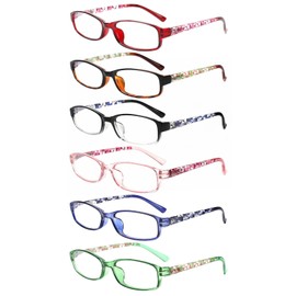 NORPERWIS 6 Pack Ladies Reading Glasses for Women Blue Light Blocking Spring Hinge Fashion Eyeglasses Readers for Women (Mix Color-2, 2.75)