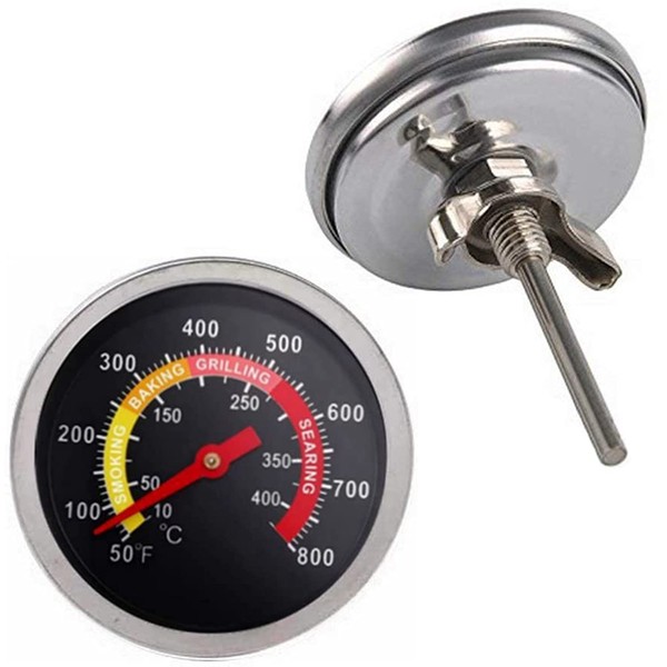 2 pcs BBQ Grill Temperature Gauge, Charcoal Pit Grill Smoker