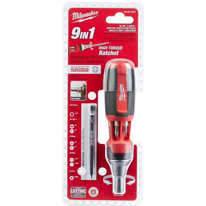 Milwaukee 9-in-1 High Torque Drive Ratcheting Multi-bit Driver