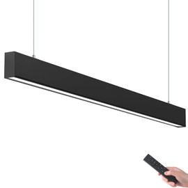 Barrina 3575 Remote Series LED Linear Light Fixture with Remote, 2nd-Generation, 4FT 40W Seamless Connection, 3000K to 6000K Color Changing, Dimmable Ceiling Light for Home Office, Black, 1 Pack