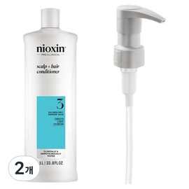 Nioxin Scalp Hair Conditioner No 3 + Pump Set, 2 Pieces, 1L / 니옥신 스칼프 헤어 컨디셔너 No 3 + 펌프 세트, 2개, 1L