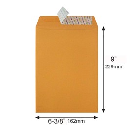 WINPAQ 6 x 9 Self-Seal Brown Kraft Catalog Envelopes - 28lb, 50 Count, Ultra Strong Quick-Seal, 6x9 inch - Filing, Storing or Mailing Documents