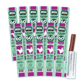 Mighty Spark Chicken Snack Sticks - Teriyaki - 6g of Protein, No Antibiotics, No Hormones, Gluten Free, Soy Free Meat Sticks - High Protein Keto Snacks, Weight Watchers Approved - 12 Count