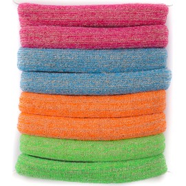Mytoptrendz® 8 Pcs Hair Ties Marl Jersey Fabric Hair Bands Elastic Hair Bobbles Stretch Soft Ponio Girls Women Sports Gym Yoga Ponytail Holders Hairbands for Thick Hair (Marl Rainbow assorted)