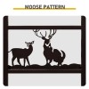 Brown Double Layer Firewood Holder with Animal Pattern and Tools