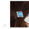 JewelVOX Hair Accessories, Square Motif, Shell, Bijou, Dome, Hair Pony,