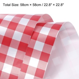 MECCANIXITY Flower Wrapping Paper Waterproof Floral Wrap Plaid Cherry Red Gift Packaging 22.8 x 22.8 Inch Used for DIY Crafts Bouquet Packaging 20 Pcs