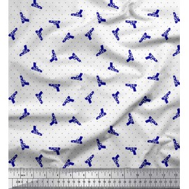 Soimoi Rayon Fabric Dot & Weapon Fabric Prints by Yard 56 Inch Wide
