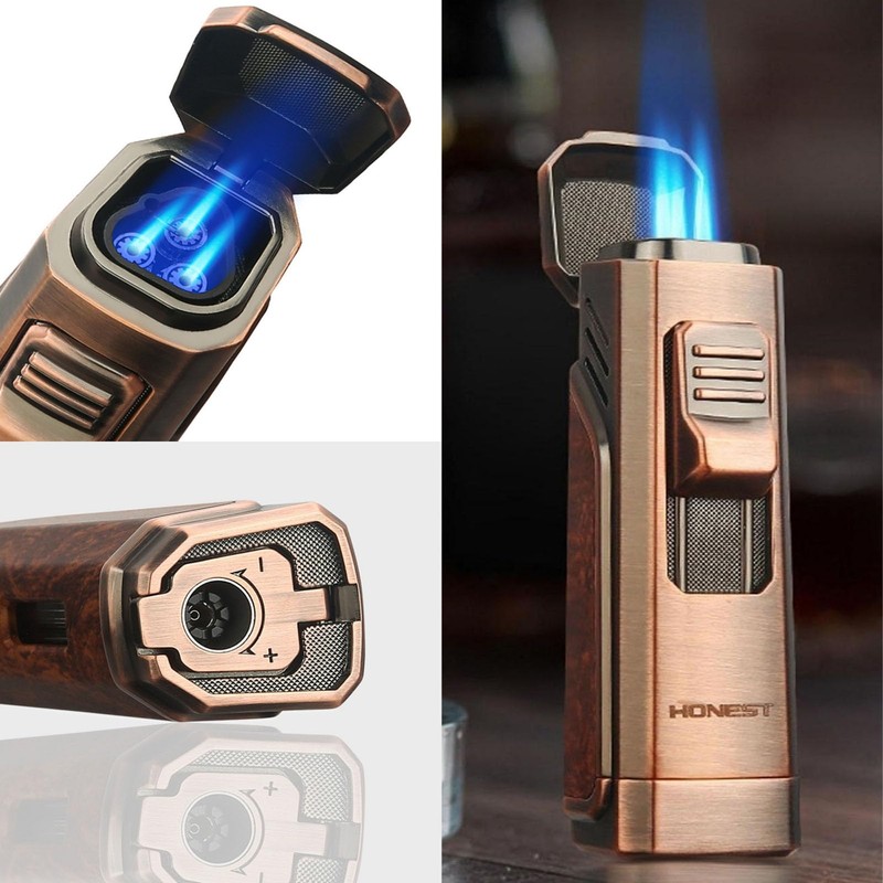 OLDENDO Torch Lighter Triple Jet Flame Cigar Lighter with Gas