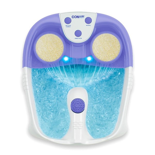 Conair Waterfall Foot Pedicure Spa with Lights, Bubbles, Massage Rollers