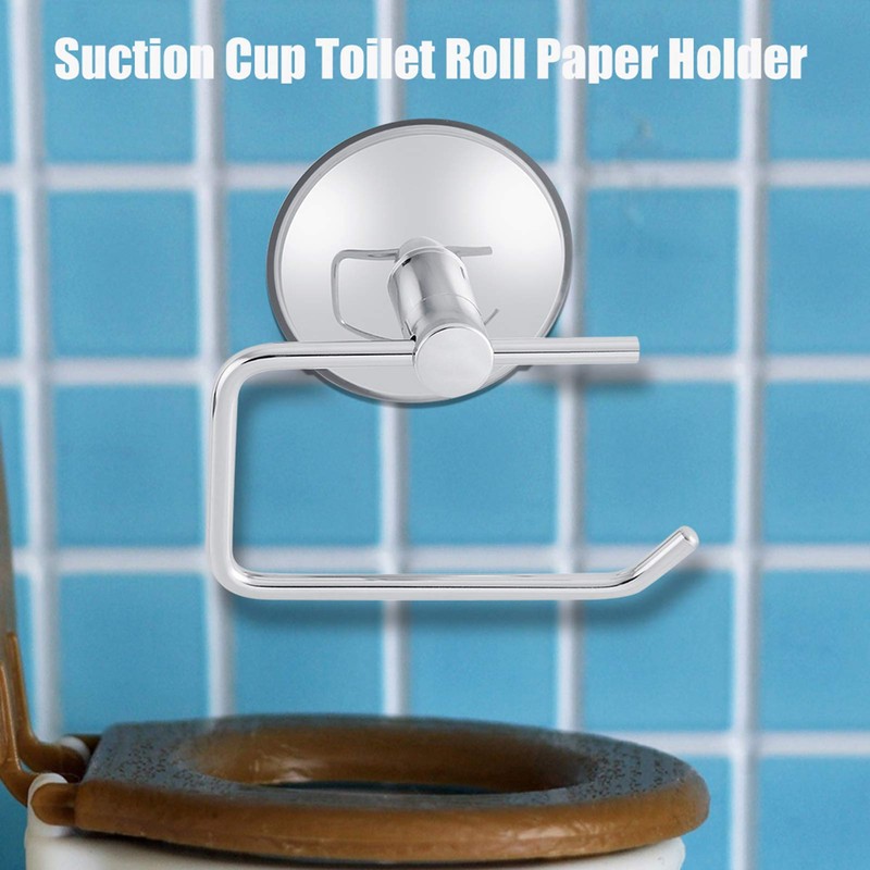 HAOHIZE Suction Cup Toilet Roll Paper,Stainless Steel Bathroom Toilet Suction