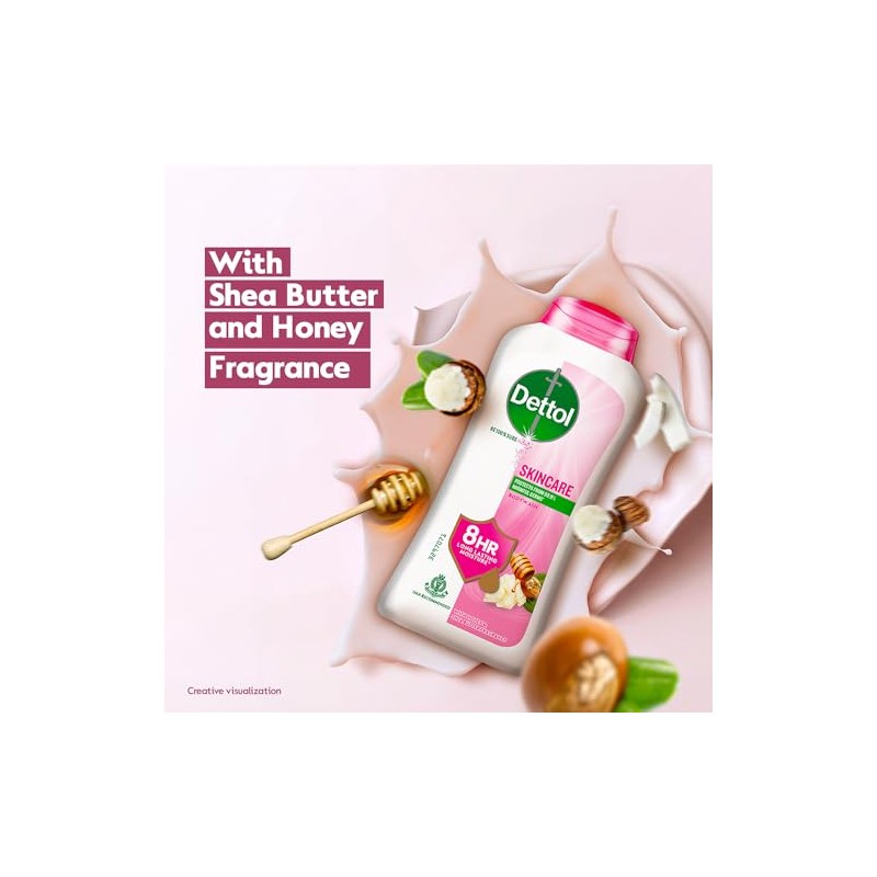 Dettol Skincare Body Wash, 250ml, Honey & Shea Butter Fragrance,