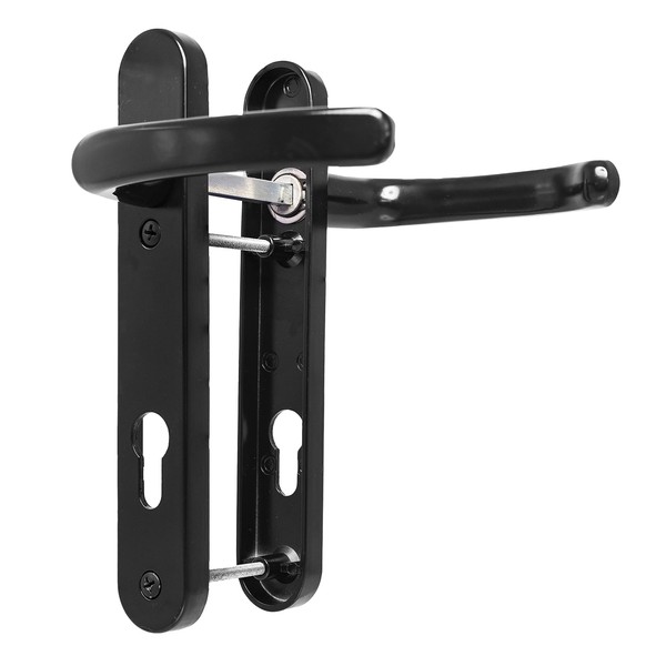 UPVC Door Handles Set - Black - Lever/Lever - 92mm