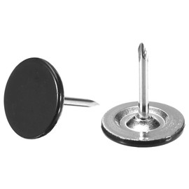 TA-VIGOR 50Pcs Heavy Duty Flat Head Push Pins, Decorative Thumb Tacks for Wall, Furniture Cork Board & Bulletin Board – 11mm x 13mm Upholstery Tacks for Home Office & DIY Use, Black