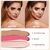 PHOERA Foundation,3 PCS Contour Stick Makeup Kit,Shades with Highlighter Stick,Blush