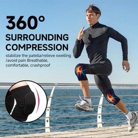 HISFFOG Volleyball Knee Pads for Women, Men, Youth, Girls, Kids, Knee Brace for Volleyball Basketball Football Dance Yoga Tennis Running Cycling Worko