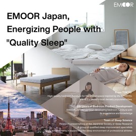 EMOOR Long Cushion, Mini Futon Mattress, Long Size 26x71x3in, White, Made in Japan, Cotton & Polyester, Firm