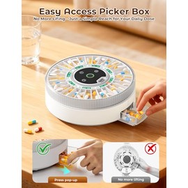 Dispensador Automático de Pastillas Betife para Personas Mayores con Alarma – Pastillero Inteligente Bluetooth de 31 Días, Compatibilidad con Aplicaci