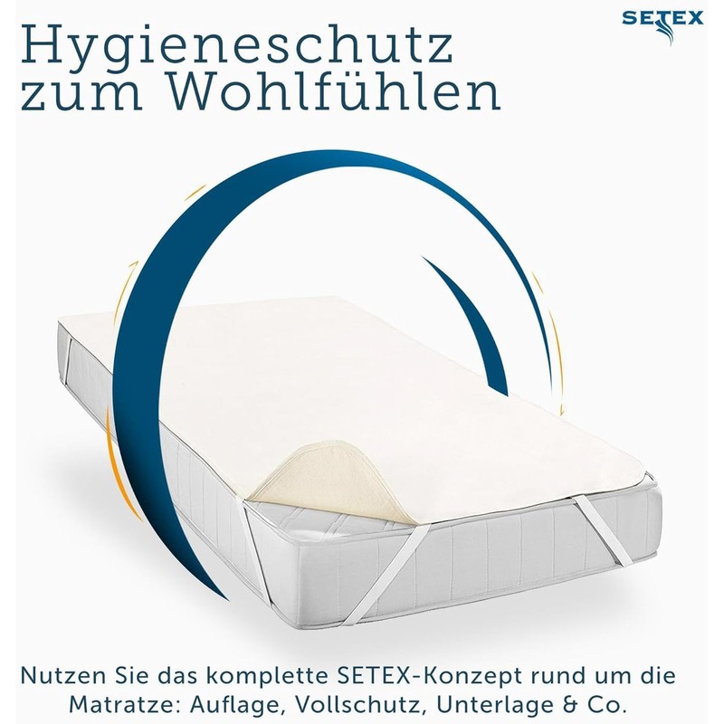 Setex Molton Mattress Protector, natural, 90 x 190 cm
