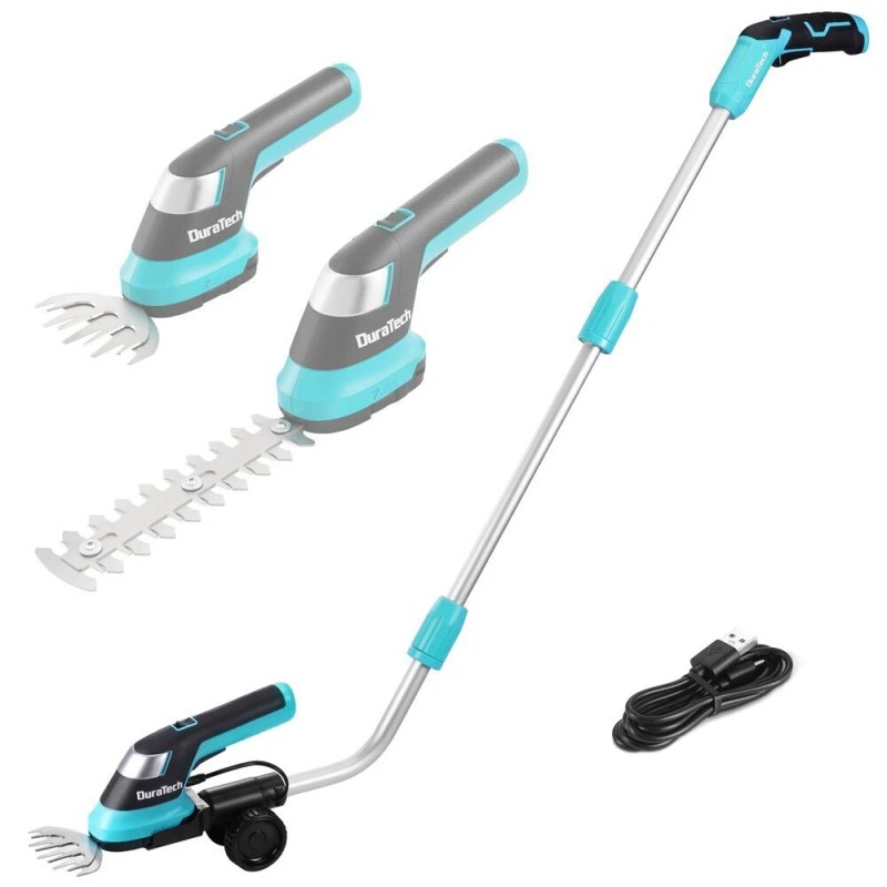 DURATECH 3-in-1 Handheld Electric Grass Trimmer & Hedge Shears for
