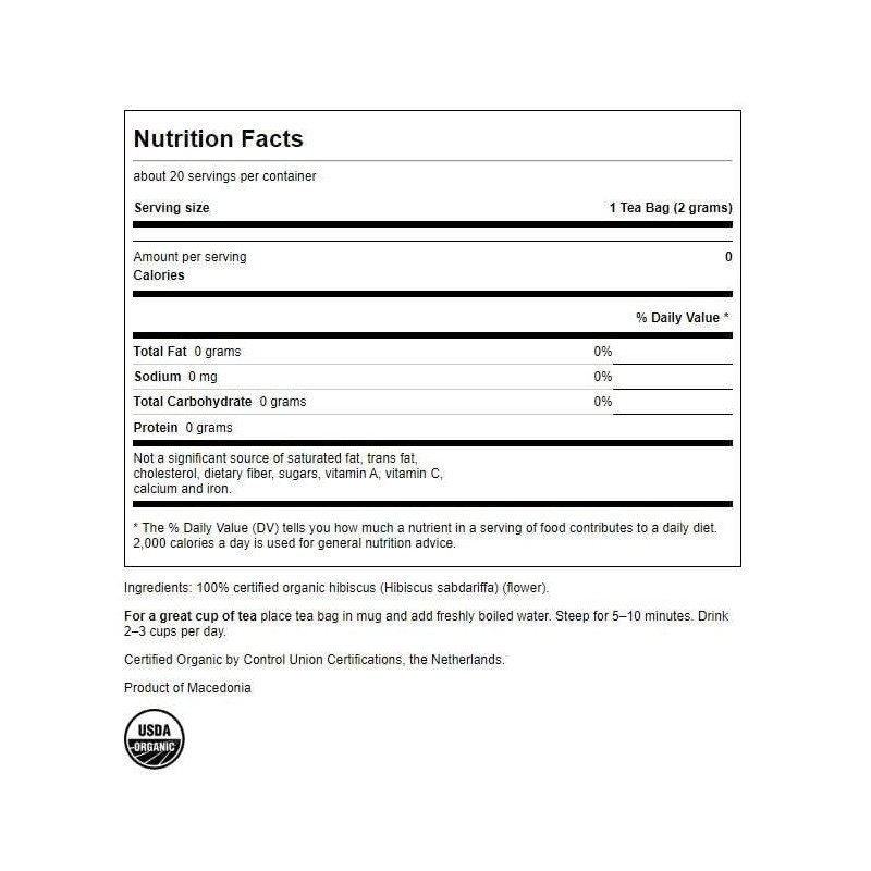 Swanson Hibiscus Flower Tea 20 Bag(S)