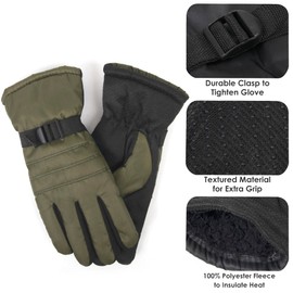 Trail maker Winter Gloves Adult Windproof Waterproof Insulated Winter Gloves for Men and Women, Warm Gloves for Extreme Cold (Green)