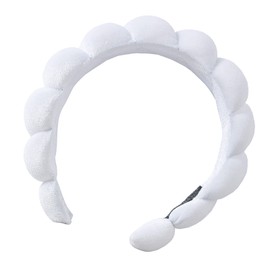 Spa Headband for Women Sponge Spa Headband Terry Towel Cloth Fabric Makeup Fashion Facial Makeup Hair Wrap for Skincare Face Washing Makeup Removal Shower Facial Mask（White）