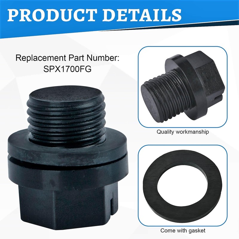 EINDER SPX1700FG Drain Plug Pool Filter for Compatible with Hayward