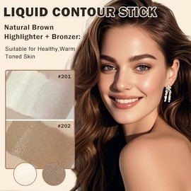 Barra de maquillaje líquida y resaltador, bronceador líquido de tono cálido para cara, hidratante y nutritivo, maquillaje de contorno ligero para cons