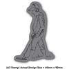 'Metal Detector Man' Rubber Stamp - Unmounted Design for Crafting
