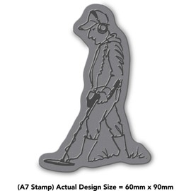 'Metal Detector Man' Rubber Stamp - Unmounted Design for Crafting & Scrapbooking, A7 (RS00030181)